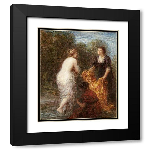 Bath Robe Black Modern Wood Framed Art Print with Double Matting by Latour, Henri Fantin