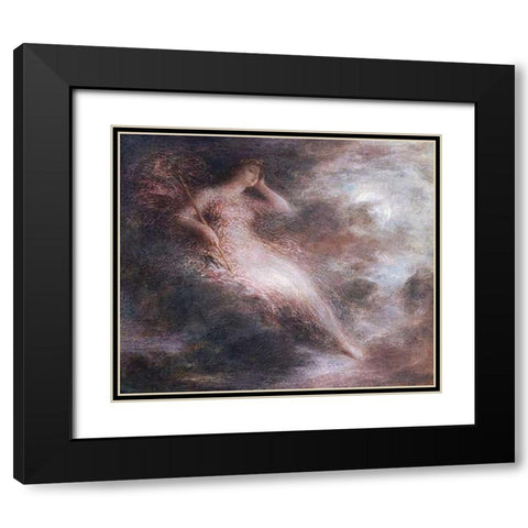 The Queen of The Night Black Modern Wood Framed Art Print with Double Matting by Latour, Henri Fantin