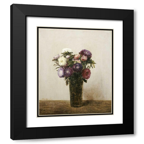 Vase De Fleurs Black Modern Wood Framed Art Print with Double Matting by Fantin-Latour, Henri