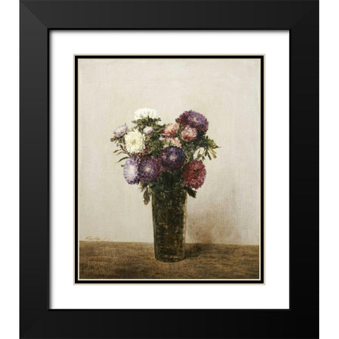 Vase De Fleurs Black Modern Wood Framed Art Print with Double Matting by Fantin-Latour, Henri
