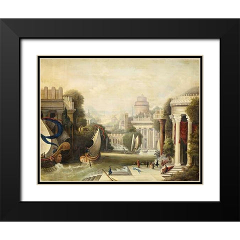 Embarkation of Ulysses Black Modern Wood Framed Art Print with Double Matting by Field, Erastus Salisbury