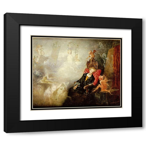 The Painters Dream Black Modern Wood Framed Art Print with Double Matting by Fitzgerald, John Anster