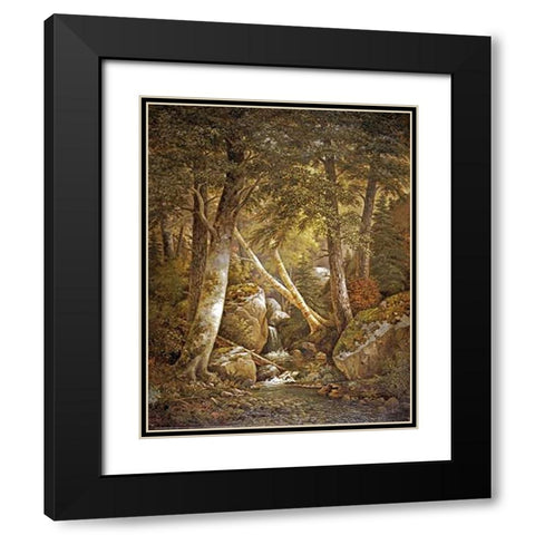 Wooded Interior Black Modern Wood Framed Art Print with Double Matting by Ford, Henry Chapman