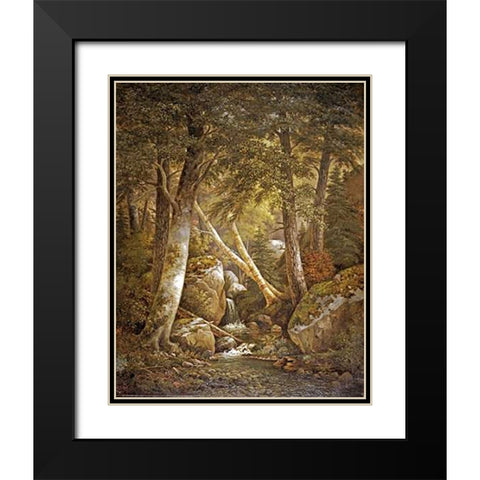 Wooded Interior Black Modern Wood Framed Art Print with Double Matting by Ford, Henry Chapman