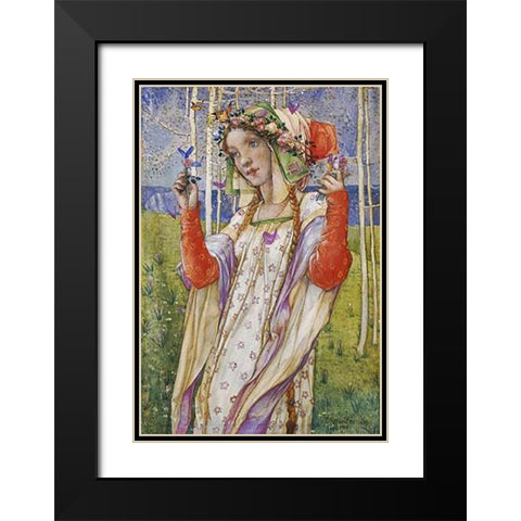 Fairyland Black Modern Wood Framed Art Print with Double Matting by Frampton, Edward Reginald