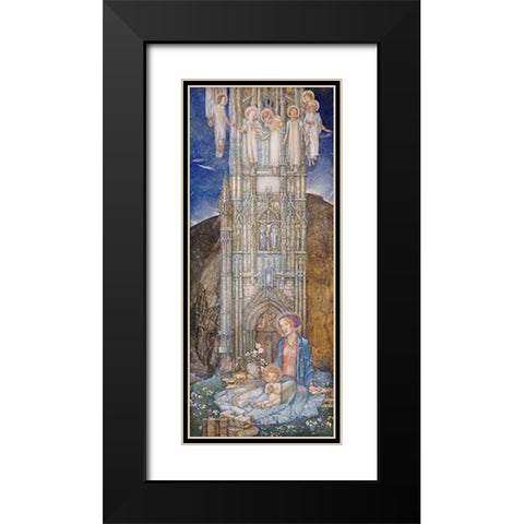 The Gothic Tower Black Modern Wood Framed Art Print with Double Matting by Frampton, Edward Reginald