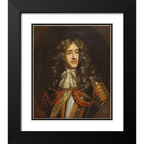 Portrait of James, Duke of York Black Modern Wood Framed Art Print with Double Matting by Gascars, Henri