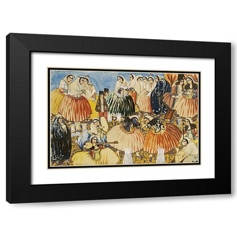 The Marriage of Aqa Abdullah Khan Black Modern Wood Framed Art Print with Double Matting by Ghaffari, Abul Hasan