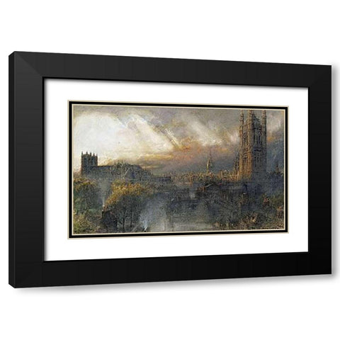 Westminster From a House Top Black Modern Wood Framed Art Print with Double Matting by Goodwin, Albert
