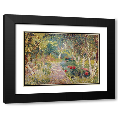 A Woodland Park Black Modern Wood Framed Art Print with Double Matting by Gore, Spencer Frederick