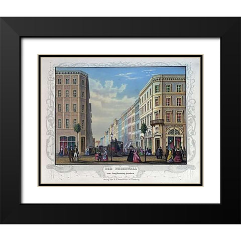 Neuer Wall Seen From Jungfernsteig Black Modern Wood Framed Art Print with Double Matting by Gray, James