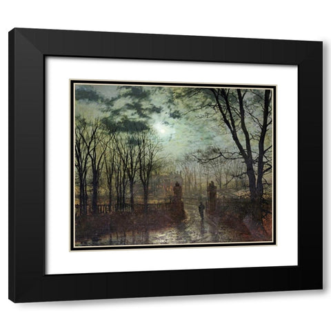 At The Park Gate Black Modern Wood Framed Art Print with Double Matting by Grimshaw, John Atkinson