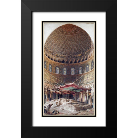 The Holy Rock, Summit of Mount Moriah, Jerusalem Black Modern Wood Framed Art Print with Double Matting by Haag, Carl