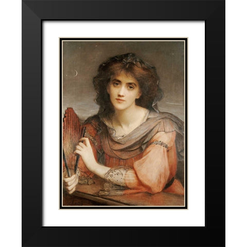 Luna Black Modern Wood Framed Art Print with Double Matting by Halle, Charles Edward