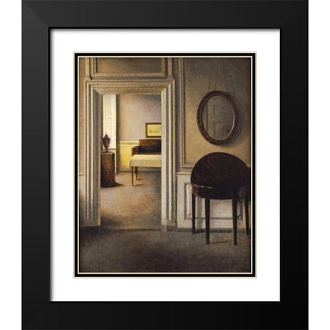 The Music Room, 30 Strandgade Black Modern Wood Framed Art Print with Double Matting by Hammershoi, Vilhelm