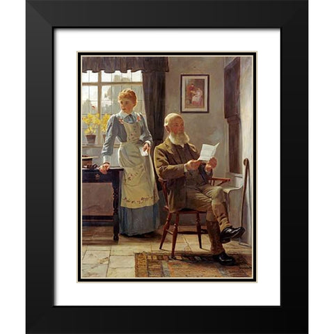 The Letter Black Modern Wood Framed Art Print with Double Matting by Hayllar, James