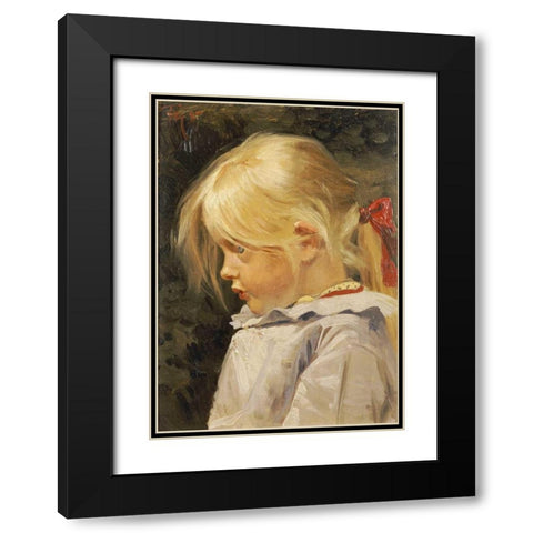 Portrait of Ingeborg Treschow Black Modern Wood Framed Art Print with Double Matting by Henningsen, Frants