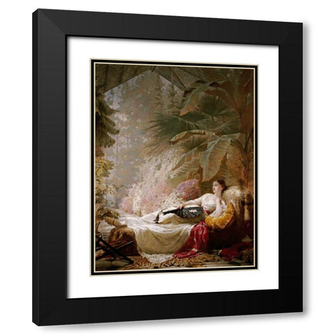 Portrait of Adelaide Maria Guinness Black Modern Wood Framed Art Print with Double Matting by Hicks, George, Elgar