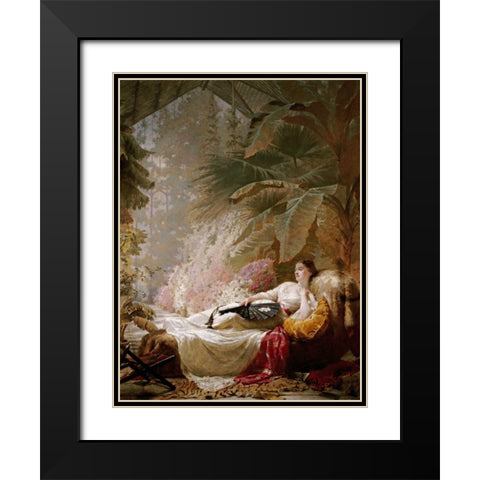 Portrait of Adelaide Maria Guinness Black Modern Wood Framed Art Print with Double Matting by Hicks, George, Elgar