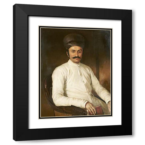 Portrait of Framji Nasserwanji Patel Black Modern Wood Framed Art Print with Double Matting by Hudson, Benjamin