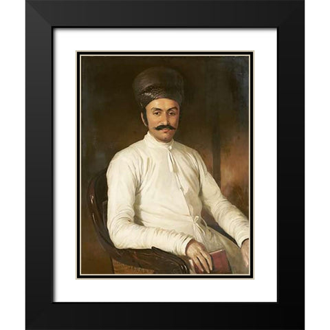 Portrait of Framji Nasserwanji Patel Black Modern Wood Framed Art Print with Double Matting by Hudson, Benjamin