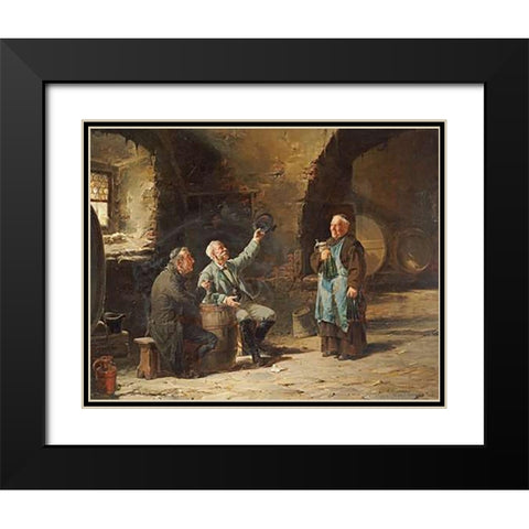 The Welcome Arrival Black Modern Wood Framed Art Print with Double Matting by Humborg, Adolf