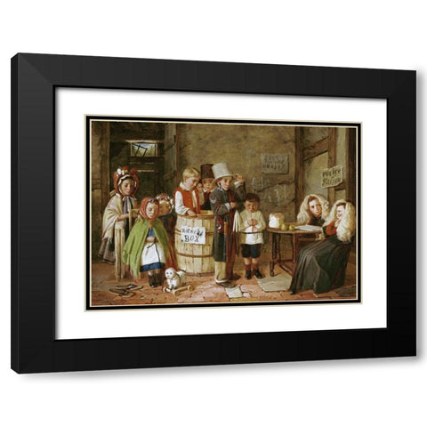 The Police Court Black Modern Wood Framed Art Print with Double Matting by Hunt, Charles