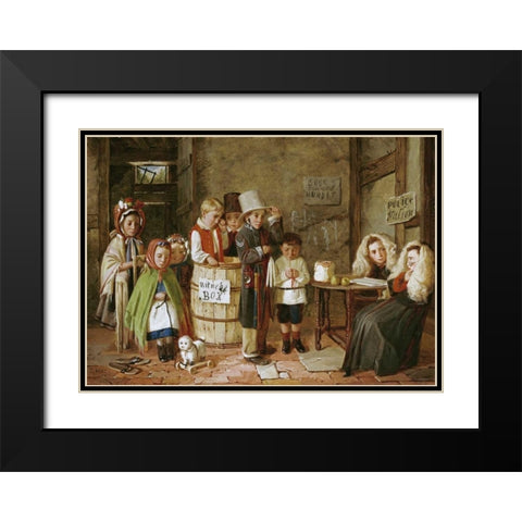 The Police Court Black Modern Wood Framed Art Print with Double Matting by Hunt, Charles