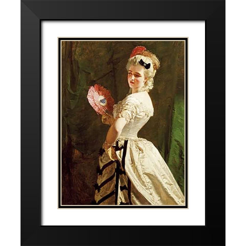 The Flirt Black Modern Wood Framed Art Print with Double Matting by Johnston, Alexander