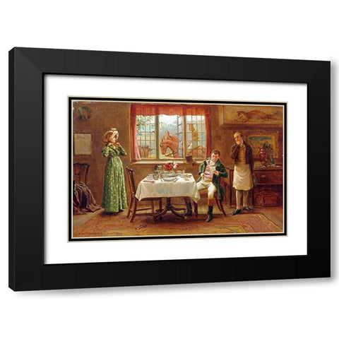 The Departure Black Modern Wood Framed Art Print with Double Matting by Kilburne, George Goodwin