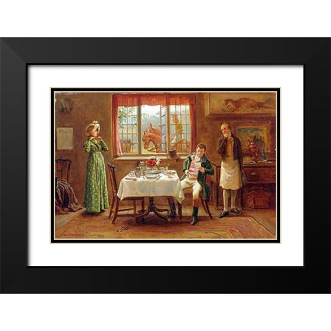 The Departure Black Modern Wood Framed Art Print with Double Matting by Kilburne, George Goodwin