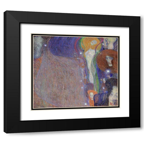 Irrlichter - Will-O-The Wisps Black Modern Wood Framed Art Print with Double Matting by Klimt, Gustav