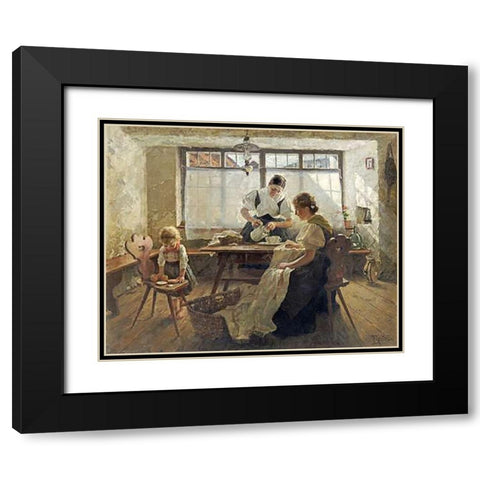 Coffee Break Black Modern Wood Framed Art Print with Double Matting by Koester, Alexander Max