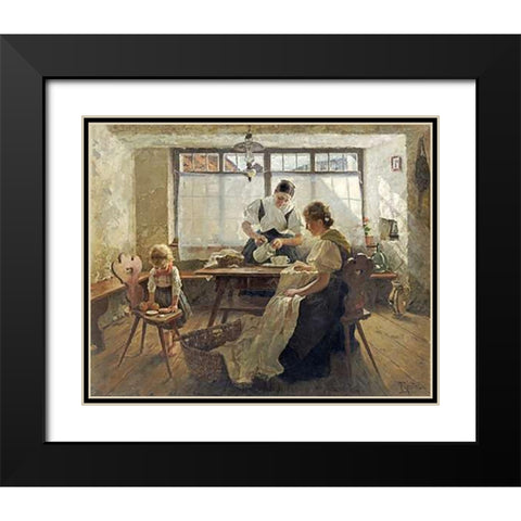Coffee Break Black Modern Wood Framed Art Print with Double Matting by Koester, Alexander Max