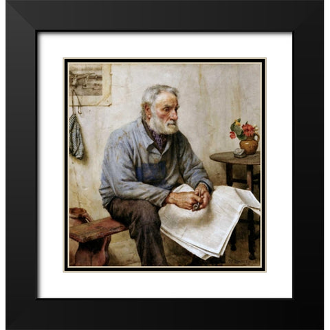 A Moments Rest Black Modern Wood Framed Art Print with Double Matting by Langley, Walter