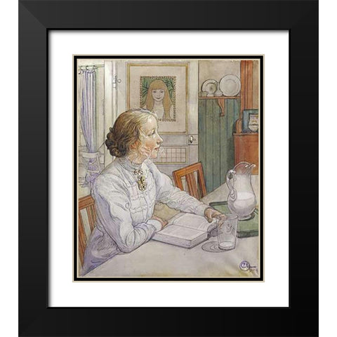 My Eldest Daughter Black Modern Wood Framed Art Print with Double Matting by Larsson, Carl
