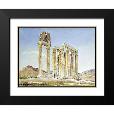 The Temple of Olympian Zeus, Athens Black Modern Wood Framed Art Print with Double Matting by Lavezzari, A.