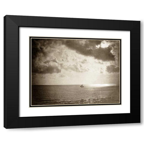 Brig On The Water Black Modern Wood Framed Art Print with Double Matting by Le Gray, Gustave