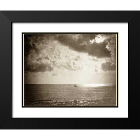 Brig On The Water Black Modern Wood Framed Art Print with Double Matting by Le Gray, Gustave