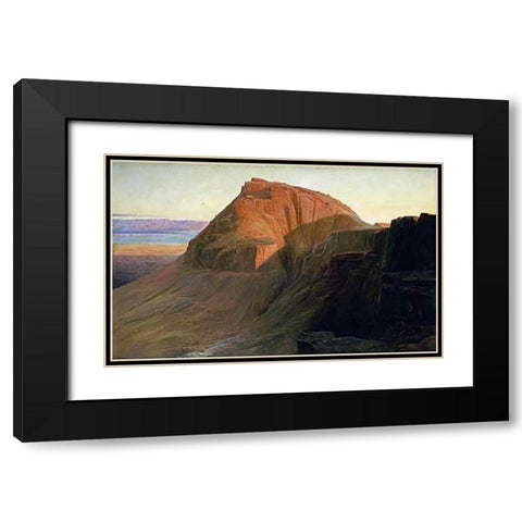 Masada On The Dead Sea Black Modern Wood Framed Art Print with Double Matting by Lear, Edward