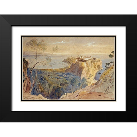 Monaco Black Modern Wood Framed Art Print with Double Matting by Lear, Edward
