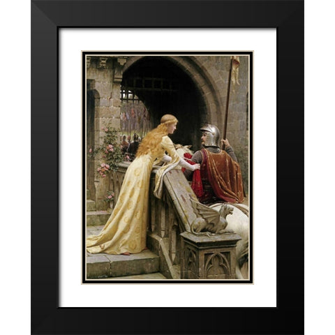 God Speed Black Modern Wood Framed Art Print with Double Matting by Leighton, Edmund Blair
