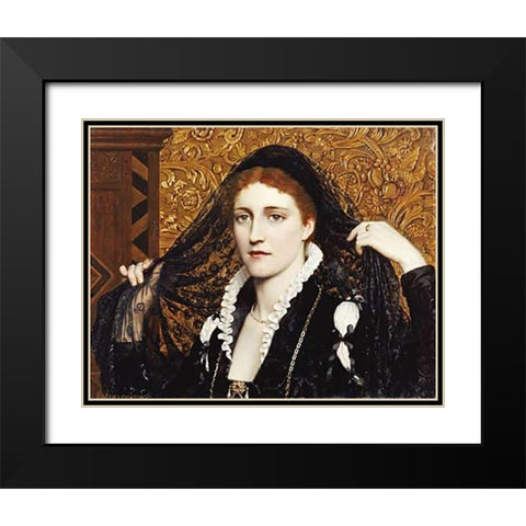 Olivia Black Modern Wood Framed Art Print with Double Matting by Leighton, Edmund Blair