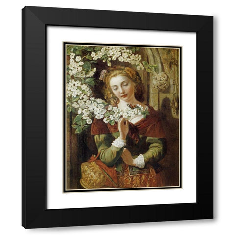 May Black Modern Wood Framed Art Print with Double Matting by Maclise, Daniel