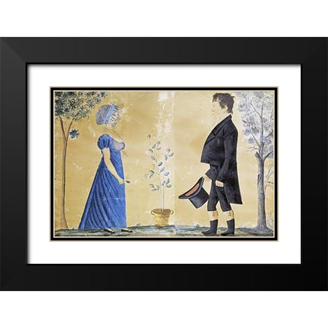 Portrait of Johann and Susannah Beard Black Modern Wood Framed Art Print with Double Matting by Maentel, Jacob