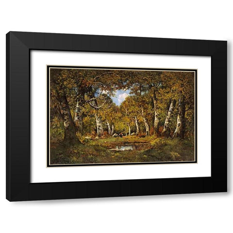 Faggot Gatherer Black Modern Wood Framed Art Print with Double Matting by Magnus, Camille
