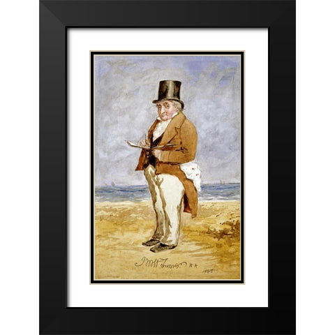 Portrait of Joseph Mallord William Turner Black Modern Wood Framed Art Print with Double Matting by Martin, Charles