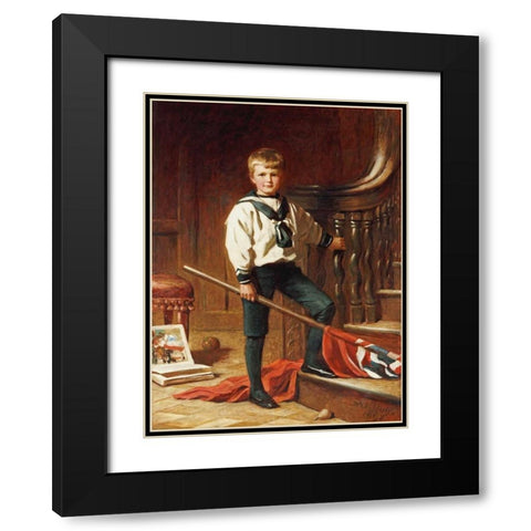 The Young Patriot Black Modern Wood Framed Art Print with Double Matting by Miller, William Edwards