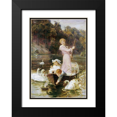 A Day On The River Black Modern Wood Framed Art Print with Double Matting by Morgan, Frederick
