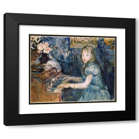 Lucie Leon at The Piano Black Modern Wood Framed Art Print with Double Matting by Morisot, Berthe